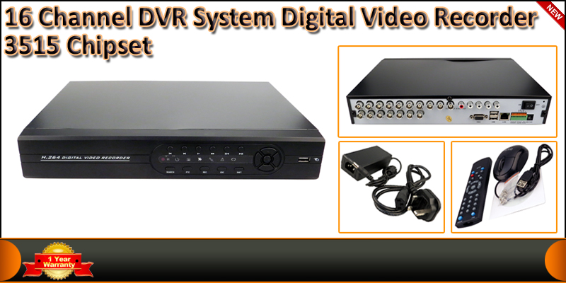 16 Channel DVR System Digital Video Recorder - Sta