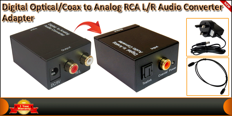 Digital to Analog Analogue Audio Converter Coax Co