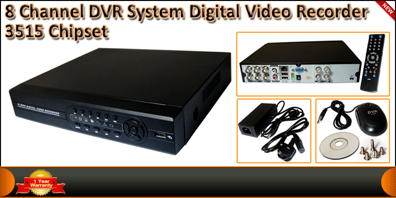 8 Channel DVR System Digital Video Recorder - Stan