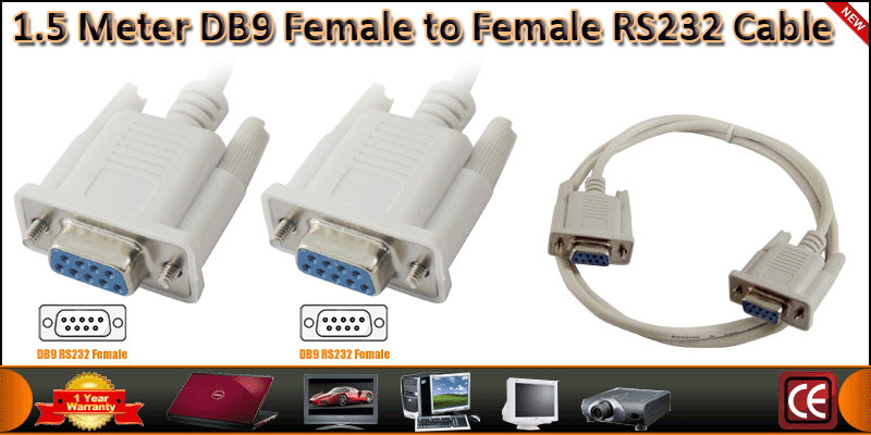 1.5 Meter DB9 Female to Female RS232 Cable