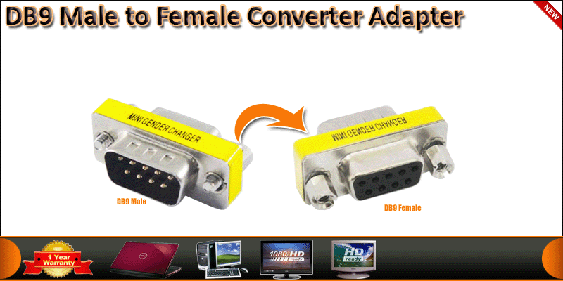 DB9 Male to Female Converter Adapter