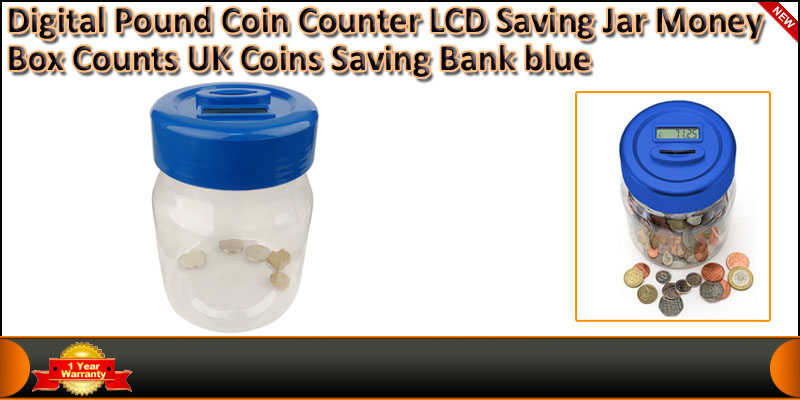 Digital UK Pound Coin Counter LCD Saving Jar Money