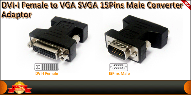 DVI-I Female to VGA SVGA 15Pins Male Converter Ada