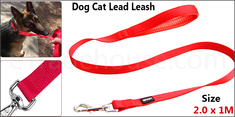 1 Meter Nylon Cat Dog Leash Lead Padded Handles Training Show Halter ...