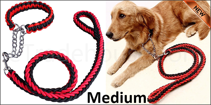 Strong Dog Pet Lead Leash Splitter Coupler with Clip Dag Chain Collar Harness Medium size