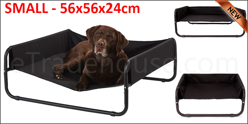 Dog Pet Bed Portable Waterproof Outdoor Raised Camping Basket       SMALL - 56x56x24cm. 
