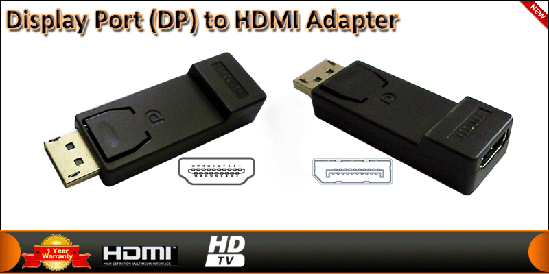 Display Port (DP) to HDMI Adapter