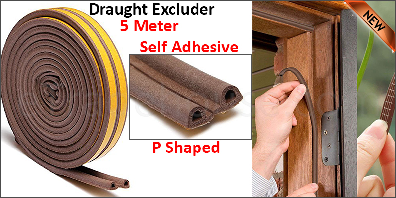 Draught Excluder Self Adhesive Rubber Door Window Seal Strip Roll Foam
