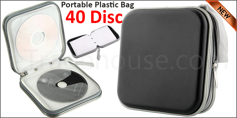 CD DVD 40 Disc Disk Case Sleeve Wallet Holder Storage Portable Plastic Bag