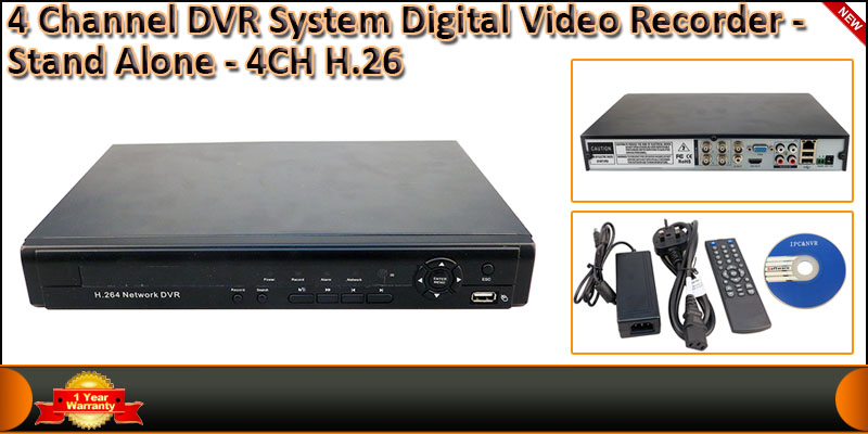 4 Channel DVR System Digital Video Recorder-Stand 