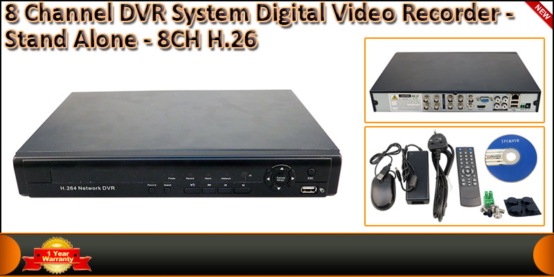 8 Channel DVR System Digital Video Recorder-Stand 