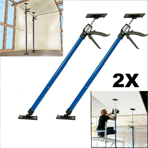 2X ADJUSTABLE DRYWALL PLASTERBOARD BUILDER CEILING SUPPORT EASY PROPS 115-290CM