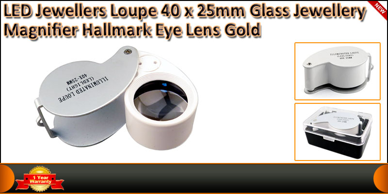 Magnifier Hallmark Eye Lens Loupe 40x 25mm With LE
