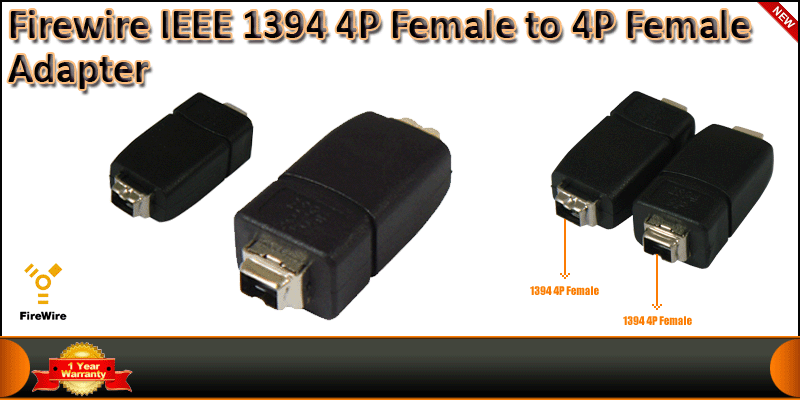 Firewire IEEE 1394 4P Female to 4P Female Adapter