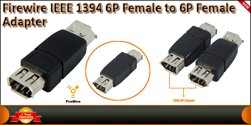 Firewire IEEE 1394 6P Female to 6P Female Adapter