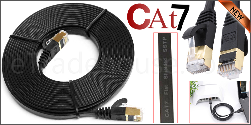 15 Meter Flat RJ45 CAT7 Ethernet Network Cable LAN