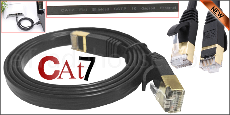 1 Meter Flat RJ45 CAT7 Ethernet Network Cable LAN 