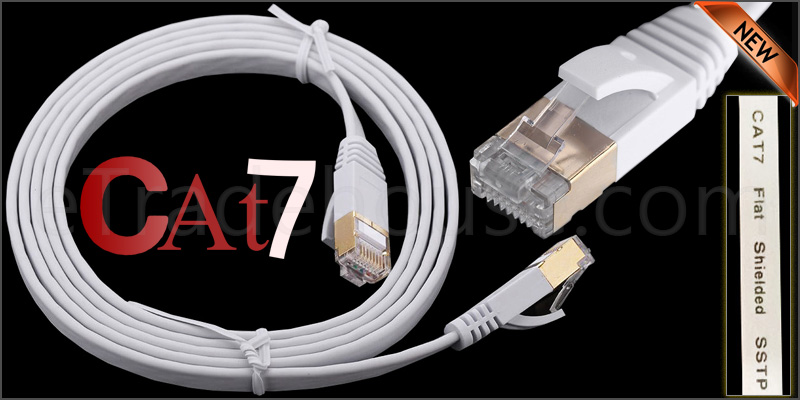 1 Meter Flat RJ45 CAT7 Ethernet Network Cable LAN 