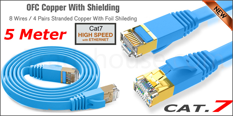 Flat CAT7 Ethernet Network Cable LAN Patch Cord SSPT Gigabit Lot 