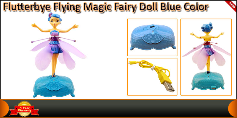 Flutterbye Flying Flower Magic Fairy Doll Blue Col