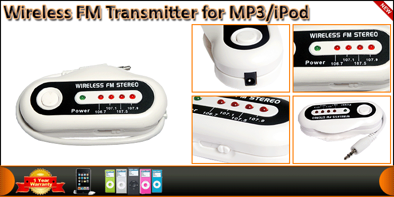 Wireless FM Transmitter for MP3/iPod