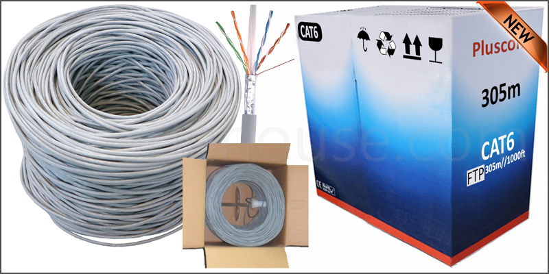 305Meters FTP cat6 0.57mm CCA network cable (light grey color)