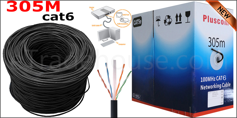 305Meters FTP cat6 0.57mm CCA network cable (BLACK color)