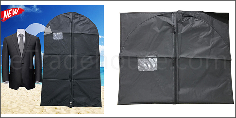 Black 40 Inch Showerproof Zip Suit Garment Clothes Cover Protector Bag 
