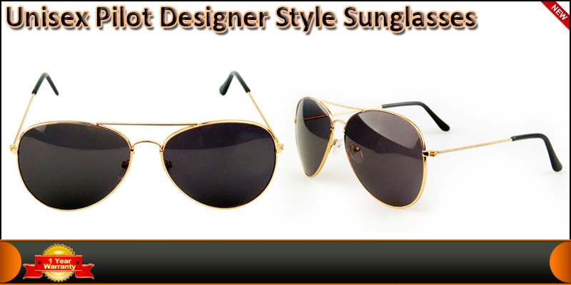 Unisex Aviator Designer Style Sunglasses With Carr