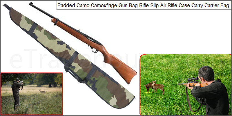 Padded Camo Camouflage Gun Bag Rifle Slip Air Rifle Case Carry Carrier Bag
