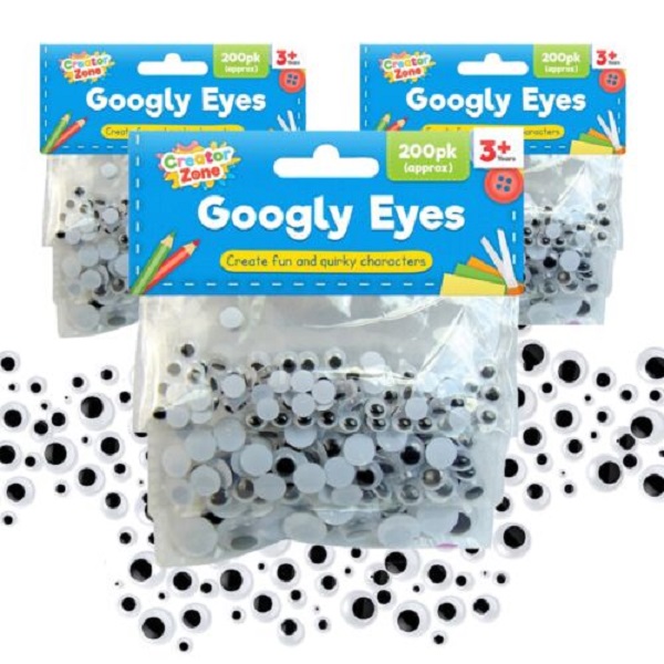 200-600 Self Adhesive Googly Eyes Stick On Sticky Wobbly Wiggly Craft Mixed Size