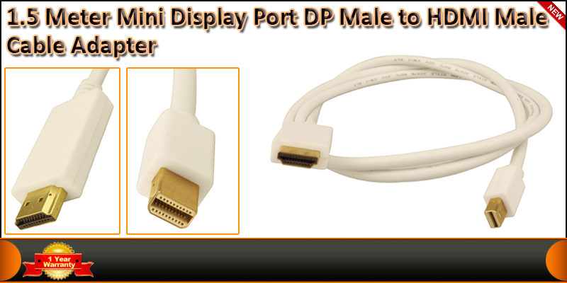 1.5 Meter Mini Display Port DP Male to HDMI Male C