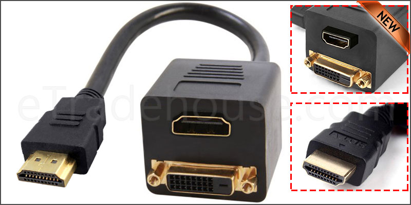 HDMI Male to HDMI/DVI-D Female Gold Plated Adapter Cable