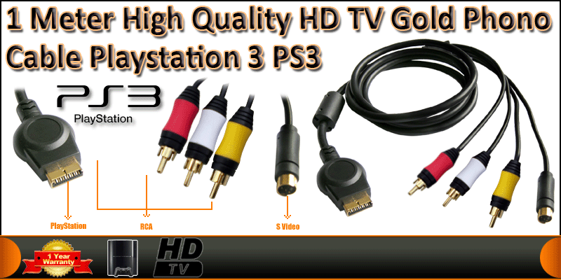 1 Meter High Quality HDTV 3RCA and S-video, audio 