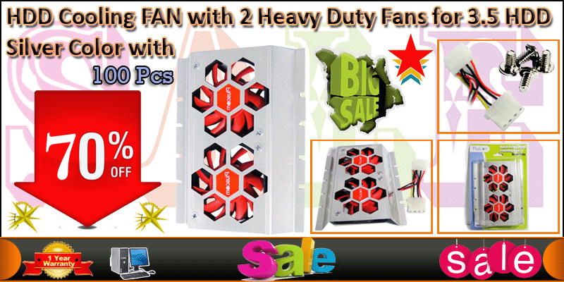 Dual Double 2 Fan Cooling Cooler Panel For 3.5 IDE