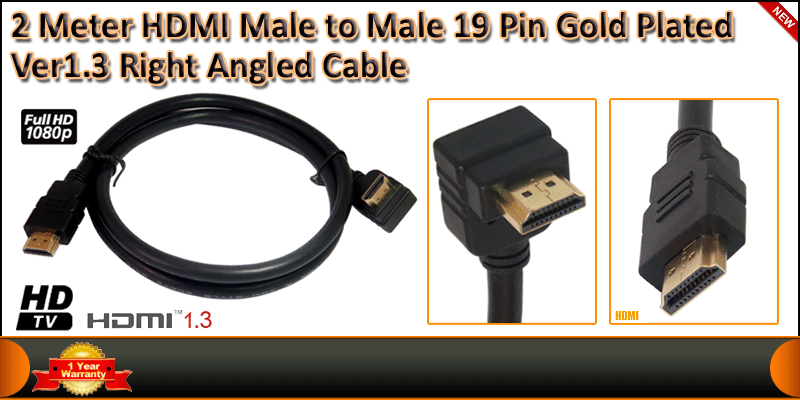 2M HDMI Male to Male 19 Pin Gold Plated Ver1.3 cable