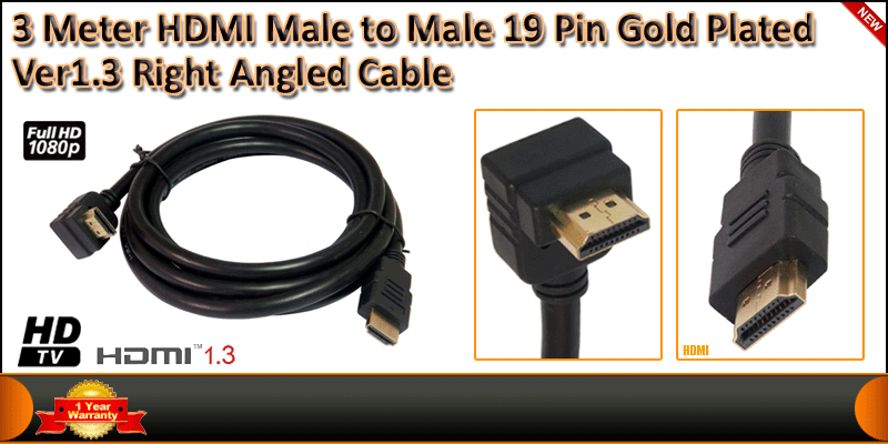 3M HDMI Male to Male 19 Pin Gold Plated Ver1.3 cable