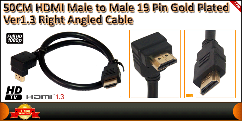 0.5M HDMI Male to Male 19 Pin Gold Plated Ver1.3 cable