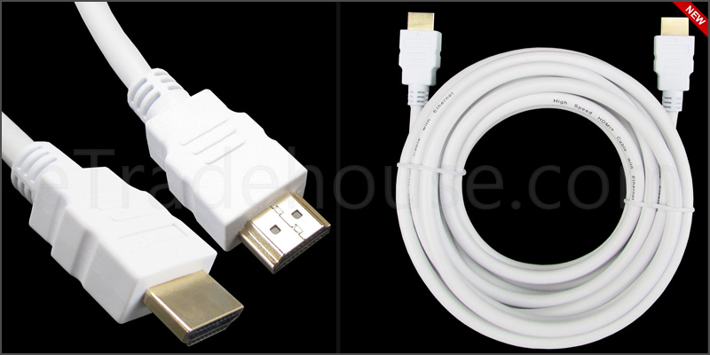 Gold Plated White 5 Meter HDMI V1.4 (19Pin) Male to Male cable