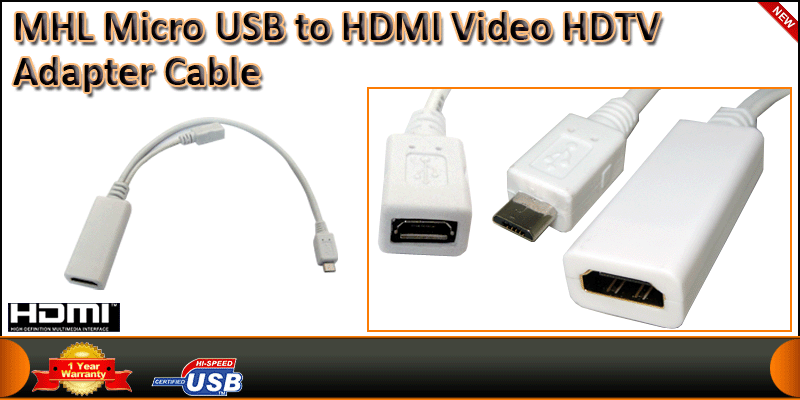 MHL Micro USB to HDMI Video HDTV Adapter Cable