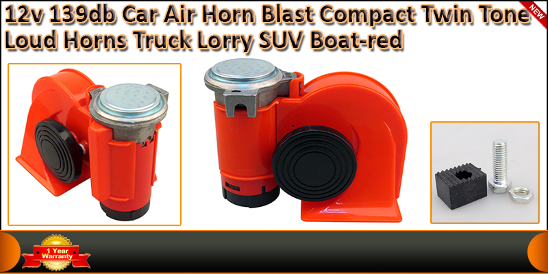 12 Volt 139DB Car Air Horn Blast Compact Twin Tone