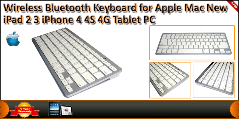 White Bluetooth Wireless Keyboard Slim for Apple M