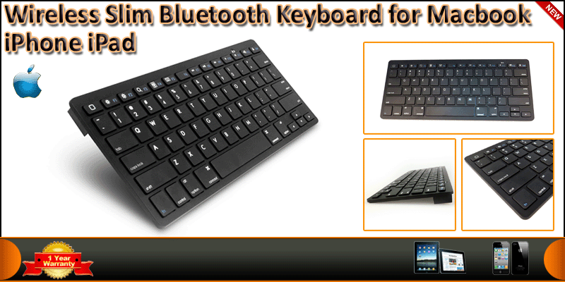 Black Bluetooth Wireless Keyboard Slim for Apple M