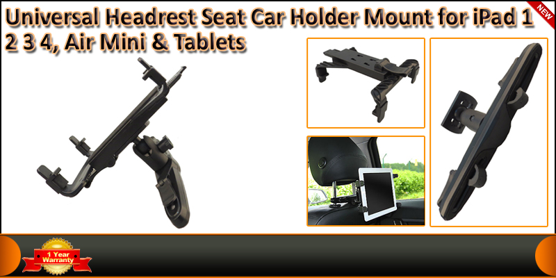 Universal Car Headrest Mount Holder For iPad 2, 3 