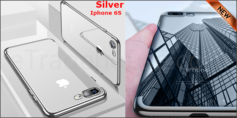 Luxury Case Cover for iPhone 6S Clear Electro Plated Ultra Slim Shockproof Silicone 