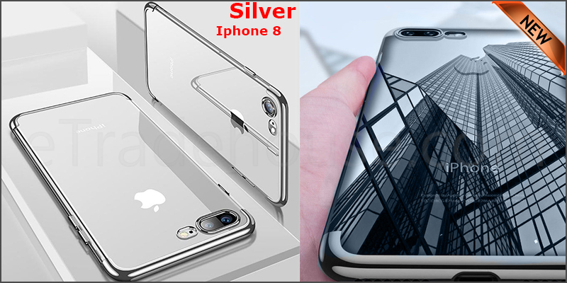 Luxury Case Cover for iPhone 8 Clear Electro Plated Ultra Slim Shockproof Silicone 