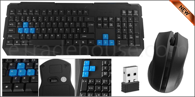 2.4Ghz Wireless Gaming Keyboard And Optical Mouse Set Combo
