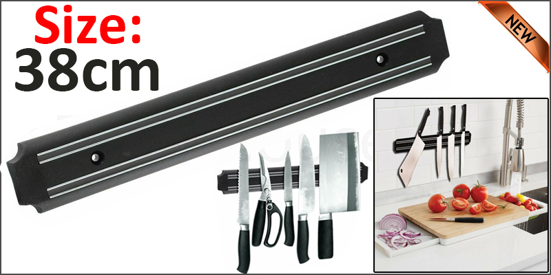 Strong Magnetic Wall Mounted Kitchen Knife Magnet Bar Holder Display Rack Strip 38cm