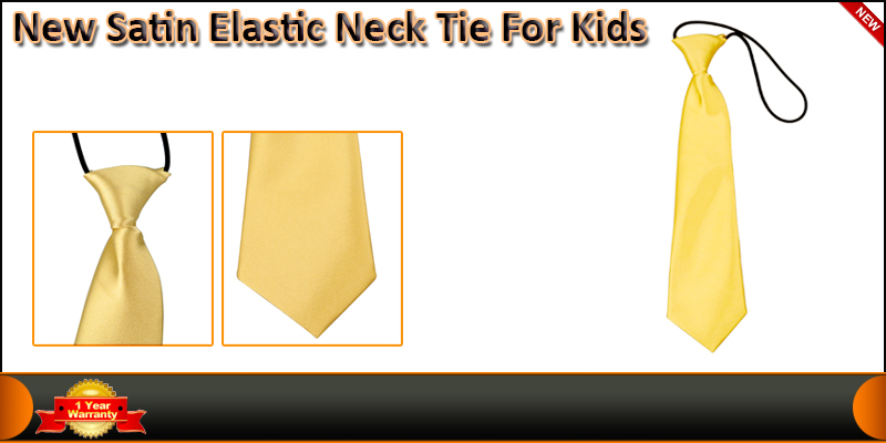 New Satin Elastic Neck Tie For Kids