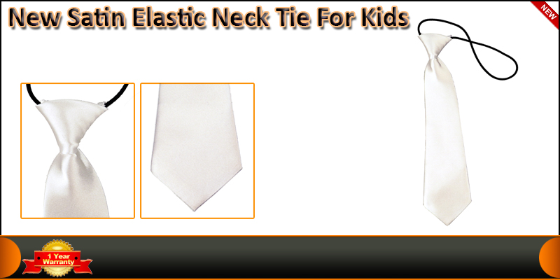 New Satin Elastic Neck Tie For Kids